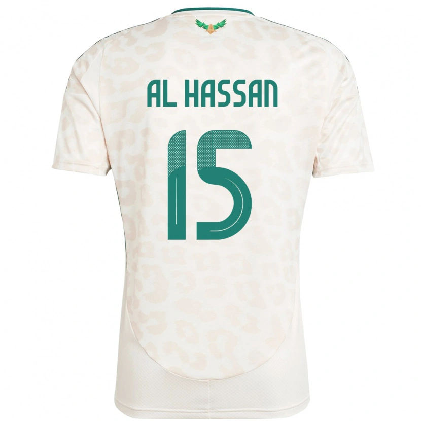 Danxen Bambino Maglia Arabia Saudita Ali Al Hassan #15 Bianco Kit Gara Away 24-26 Maglietta