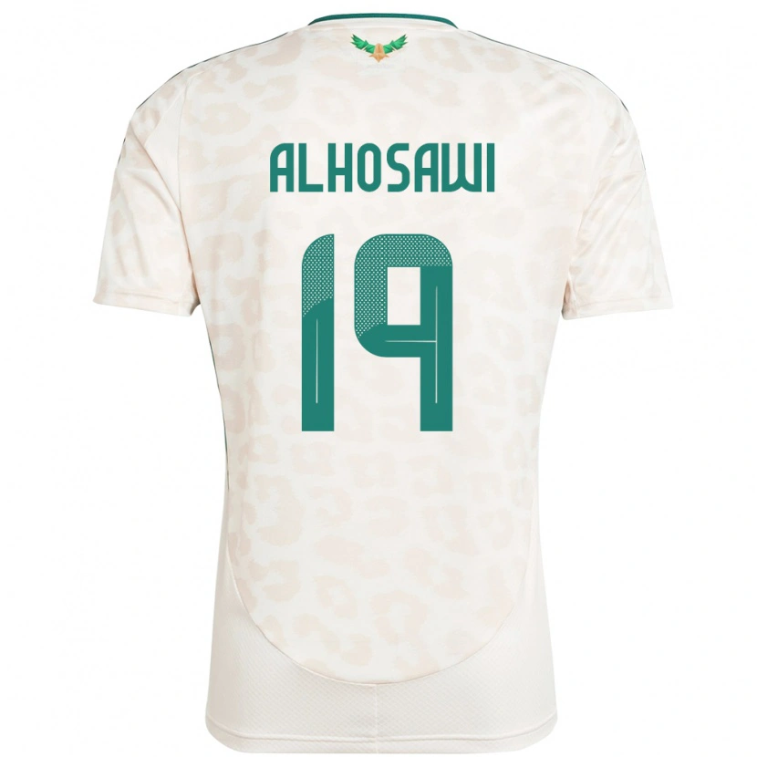 Danxen Bambino Maglia Arabia Saudita Zakrei Alhosawi #19 Bianco Kit Gara Away 24-26 Maglietta