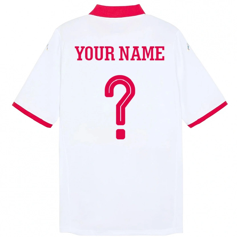 Danxen Bambino Maglia Tunisia Il Tuo Nome #0 Bianco Kit Gara Away 24-26 Maglietta