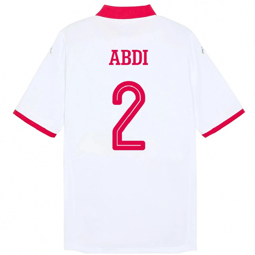 Danxen Bambino Maglia Tunisia Ali Abdi #2 Bianco Kit Gara Away 24-26 Maglietta