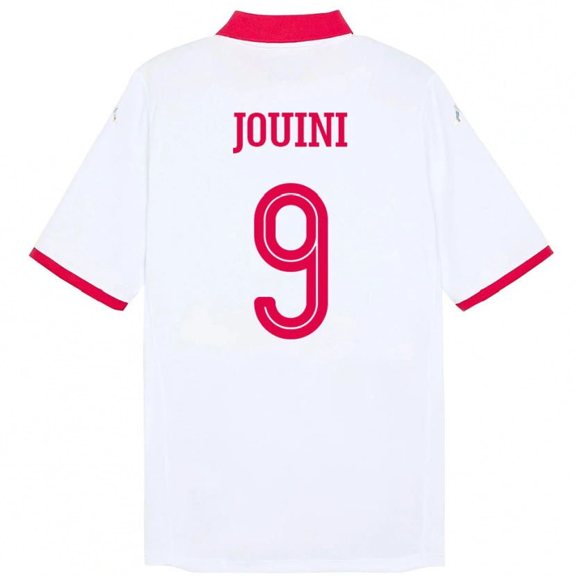 Danxen Bambino Maglia Tunisia Haythem Jouini #9 Bianco Kit Gara Away 24-26 Maglietta