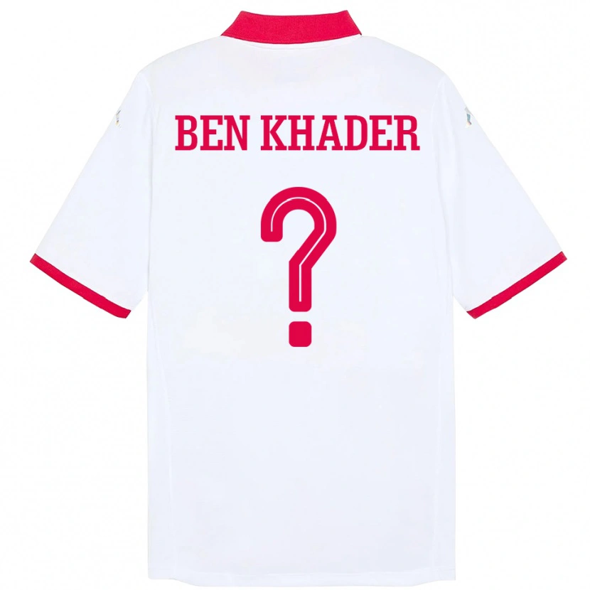 Danxen Bambino Maglia Tunisia Chaouki Ben Khader #0 Bianco Kit Gara Away 24-26 Maglietta