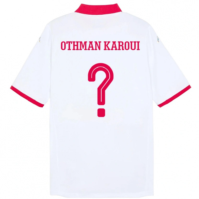 Danxen Bambino Maglia Tunisia Mohamed Othman Karoui #0 Bianco Kit Gara Away 24-26 Maglietta