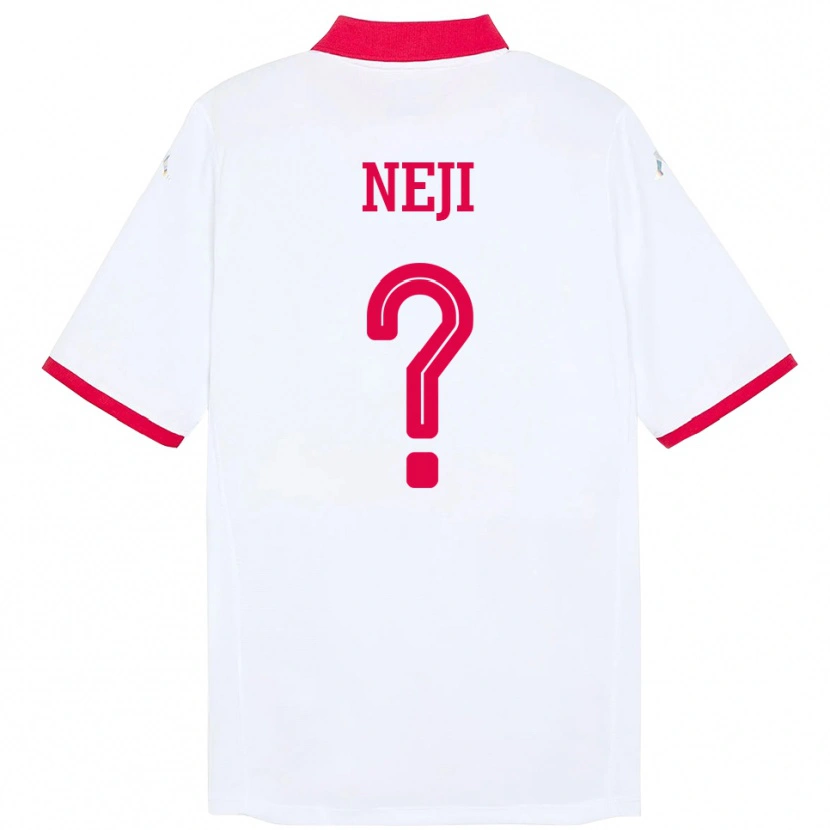 Danxen Bambino Maglia Tunisia Fares Neji #0 Bianco Kit Gara Away 24-26 Maglietta