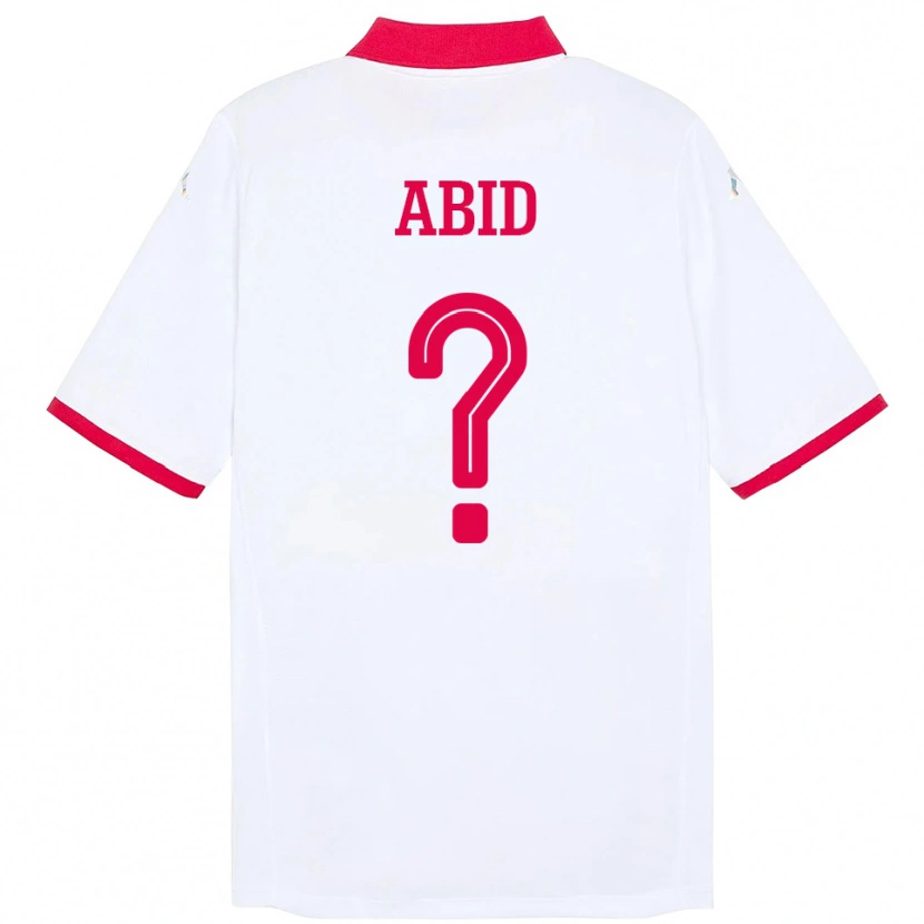 Danxen Bambino Maglia Tunisia Oussama Abid #0 Bianco Kit Gara Away 24-26 Maglietta