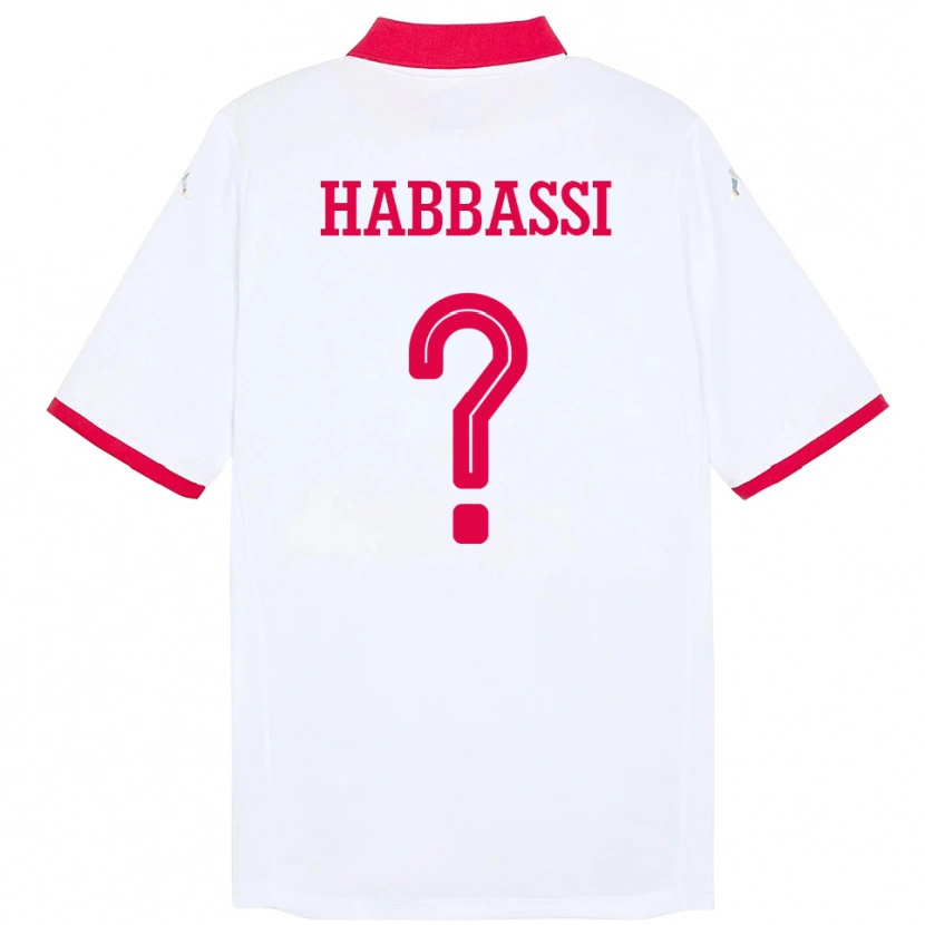 Danxen Bambino Maglia Tunisia Achref Habbassi #0 Bianco Kit Gara Away 24-26 Maglietta