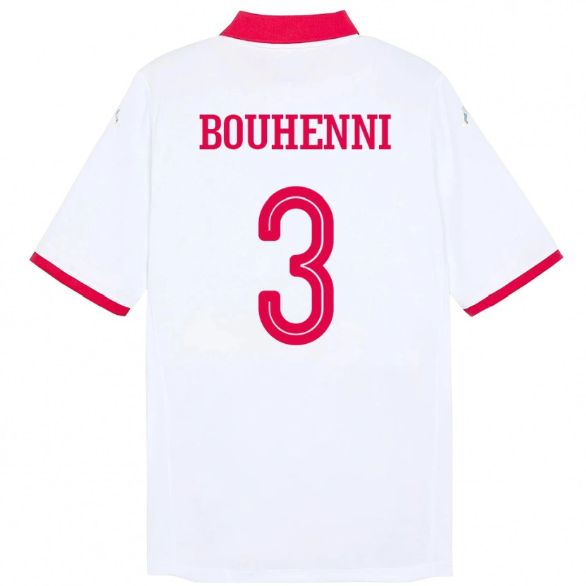 Danxen Bambino Maglia Tunisia Rayen Bouhenni #3 Bianco Kit Gara Away 24-26 Maglietta