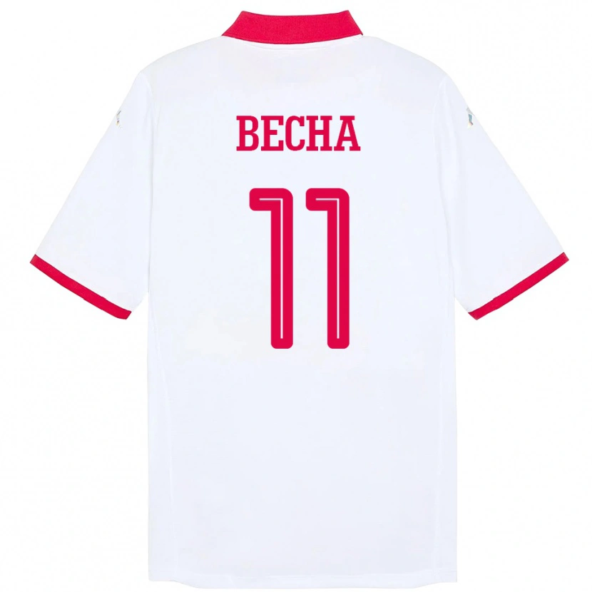 Danxen Bambino Maglia Tunisia Youssef Becha #11 Bianco Kit Gara Away 24-26 Maglietta