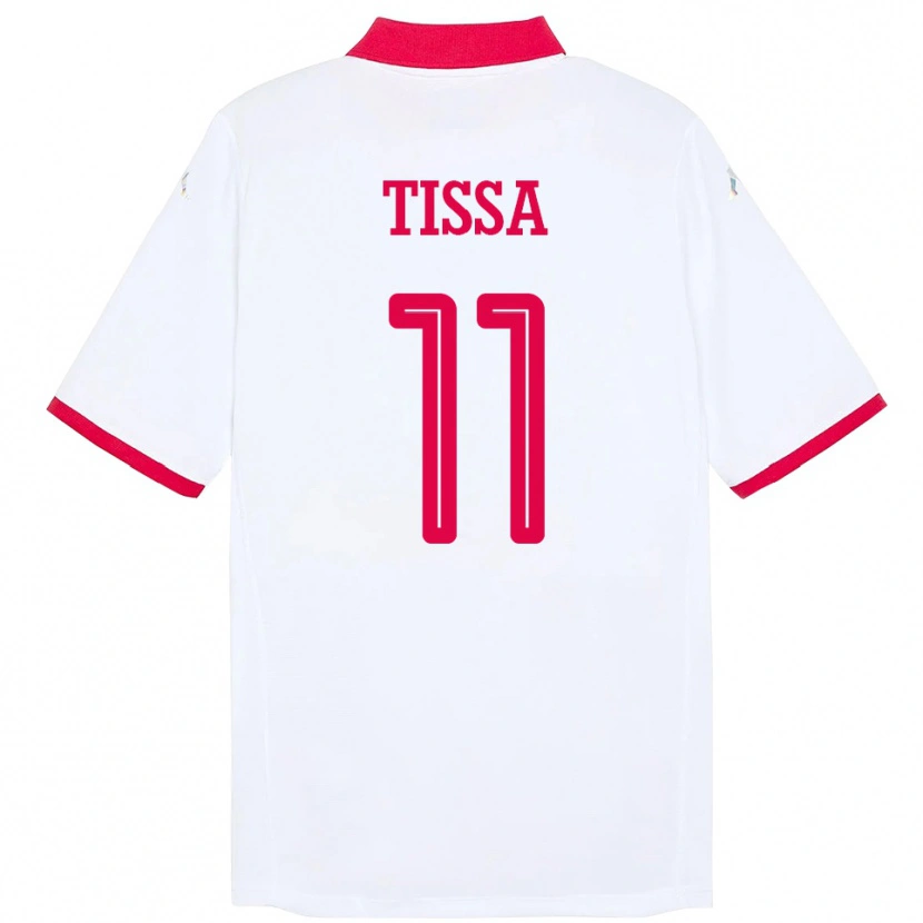 Danxen Bambino Maglia Tunisia Wassim Tissa #11 Bianco Kit Gara Away 24-26 Maglietta