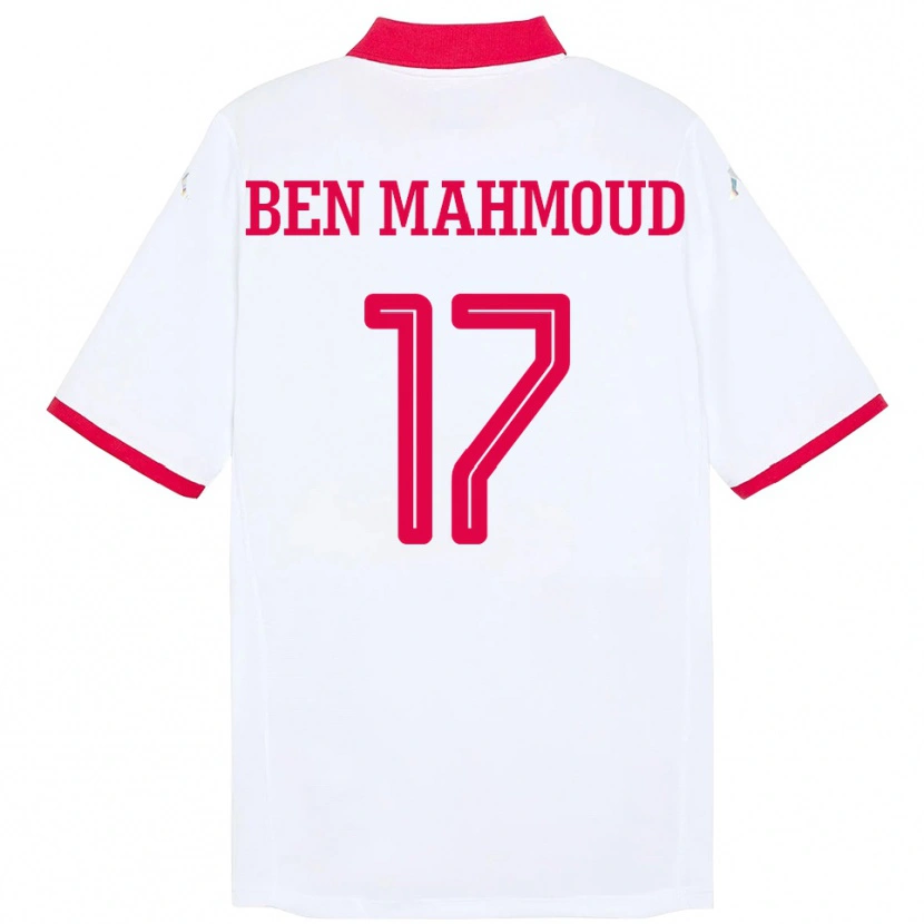 Danxen Bambino Maglia Tunisia Yessine Ben Mahmoud #17 Bianco Kit Gara Away 24-26 Maglietta