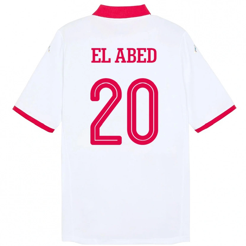 Danxen Bambino Maglia Tunisia Iyed El Abed #20 Bianco Kit Gara Away 24-26 Maglietta