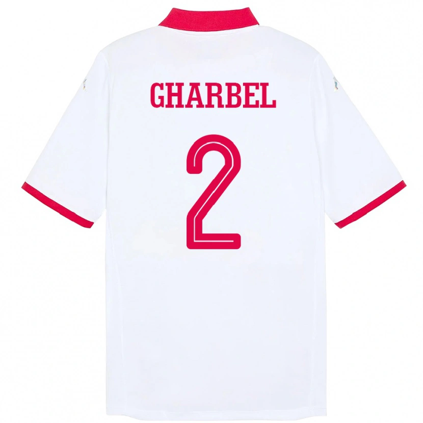 Danxen Bambino Maglia Tunisia Mahmoud Gharbel #2 Bianco Kit Gara Away 24-26 Maglietta