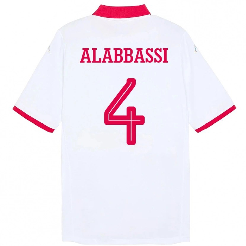 Danxen Bambino Maglia Tunisia Chaima Alabbassi #4 Bianco Kit Gara Away 24-26 Maglietta