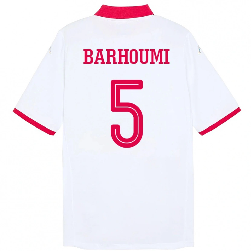 Danxen Bambino Maglia Tunisia Jasmina Barhoumi #5 Bianco Kit Gara Away 24-26 Maglietta