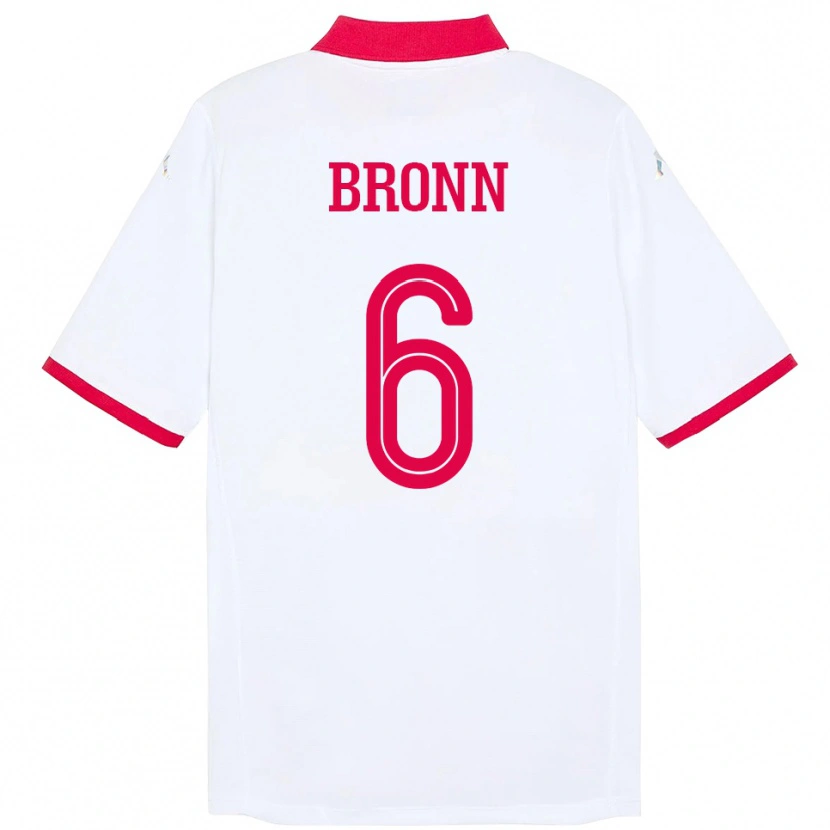 Danxen Bambino Maglia Tunisia Dylan Bronn #6 Bianco Kit Gara Away 24-26 Maglietta