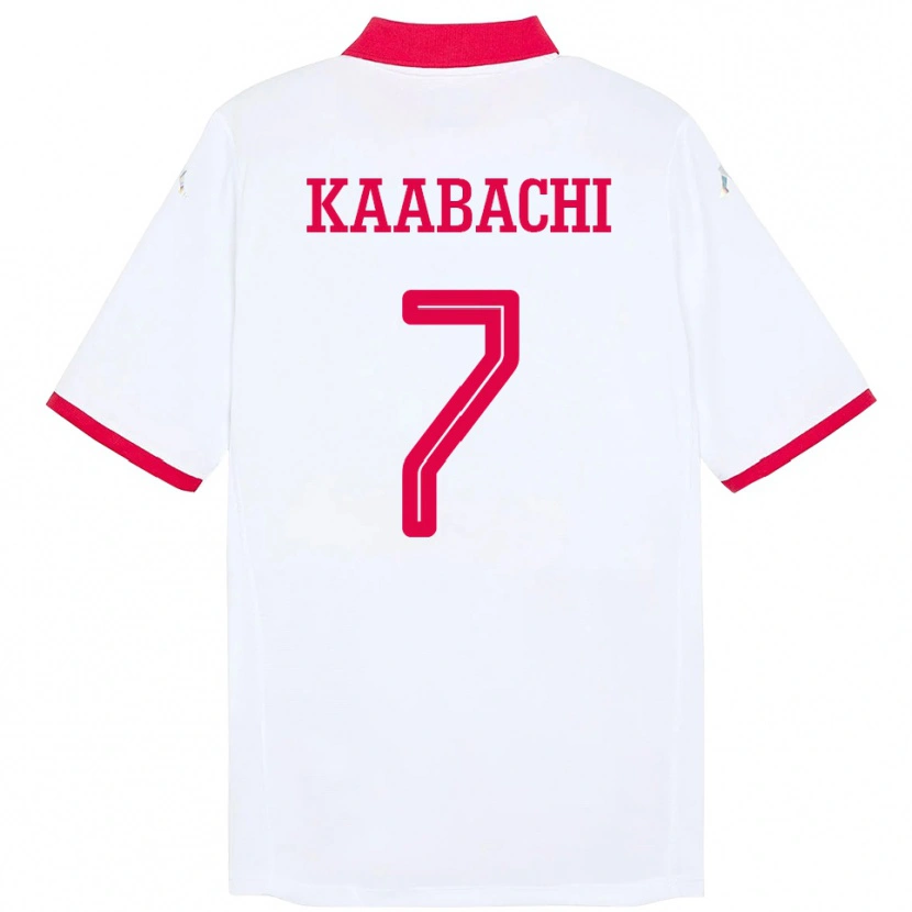 Danxen Bambino Maglia Tunisia Ella Kaabachi #7 Bianco Kit Gara Away 24-26 Maglietta