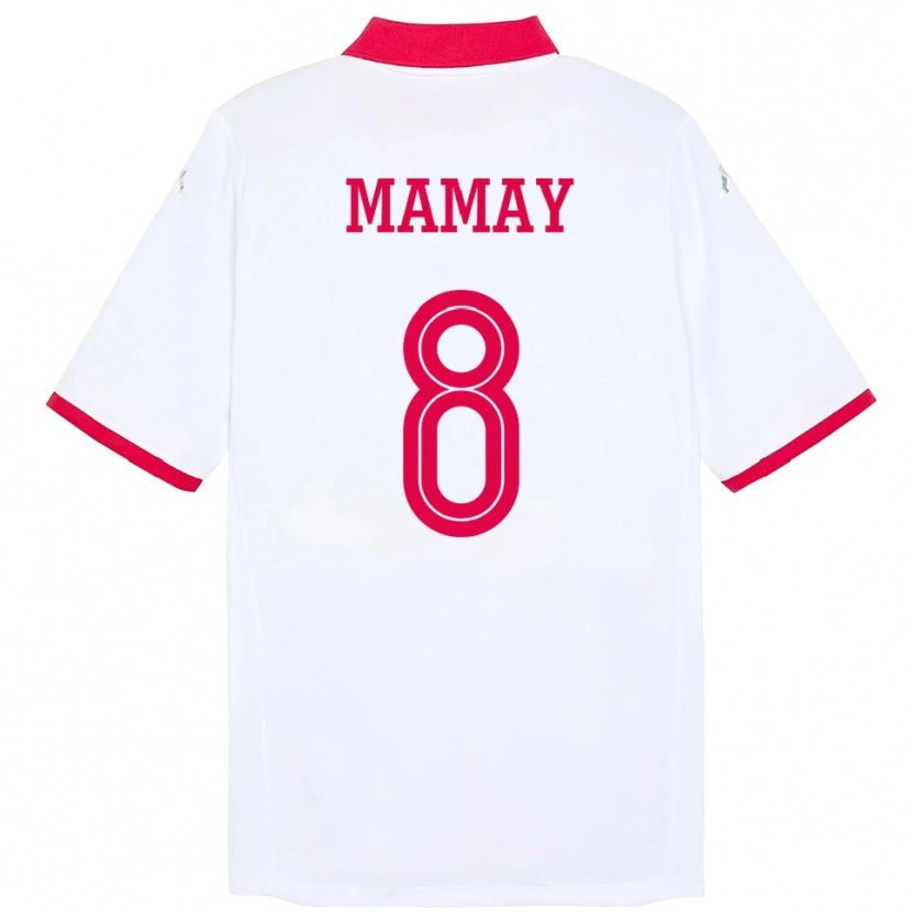 Danxen Bambino Maglia Tunisia Sabrine Mamay #8 Bianco Kit Gara Away 24-26 Maglietta