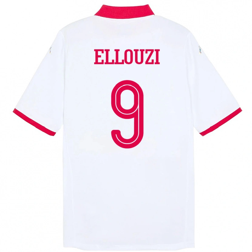 Danxen Bambino Maglia Tunisia Sabrine Ellouzi #9 Bianco Kit Gara Away 24-26 Maglietta