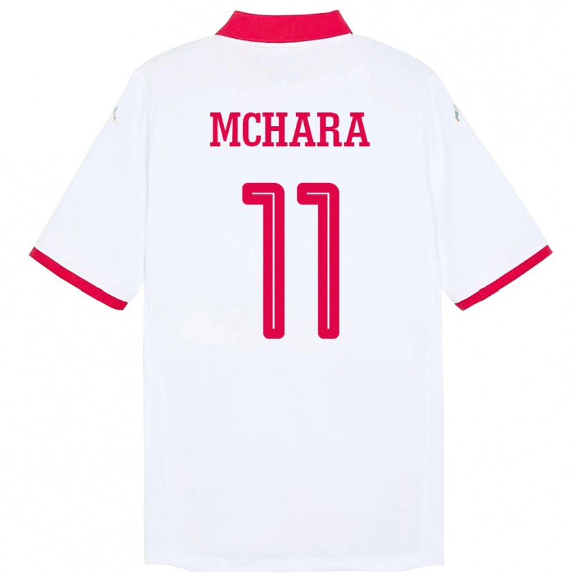 Danxen Bambino Maglia Tunisia Imen Mchara #11 Bianco Kit Gara Away 24-26 Maglietta