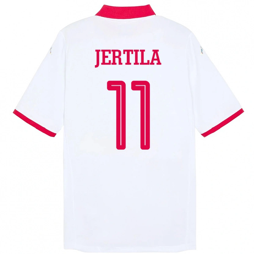 Danxen Bambino Maglia Tunisia Hedi Jertila #11 Bianco Kit Gara Away 24-26 Maglietta