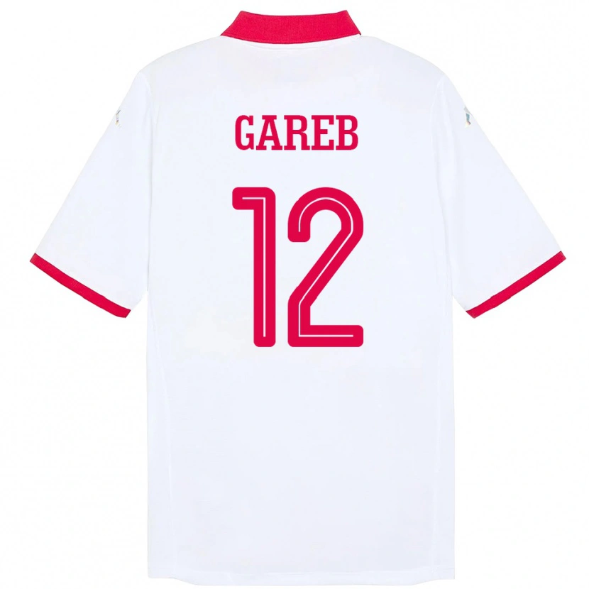 Danxen Bambino Maglia Tunisia Adem Gareb #12 Bianco Kit Gara Away 24-26 Maglietta