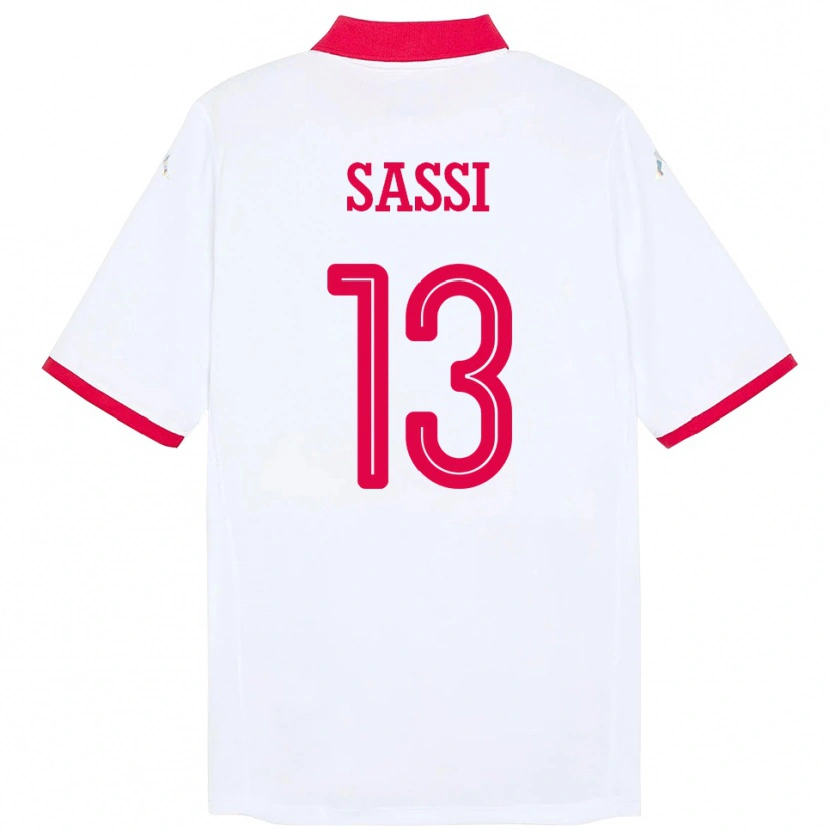 Danxen Bambino Maglia Tunisia Ferjani Sassi #13 Bianco Kit Gara Away 24-26 Maglietta