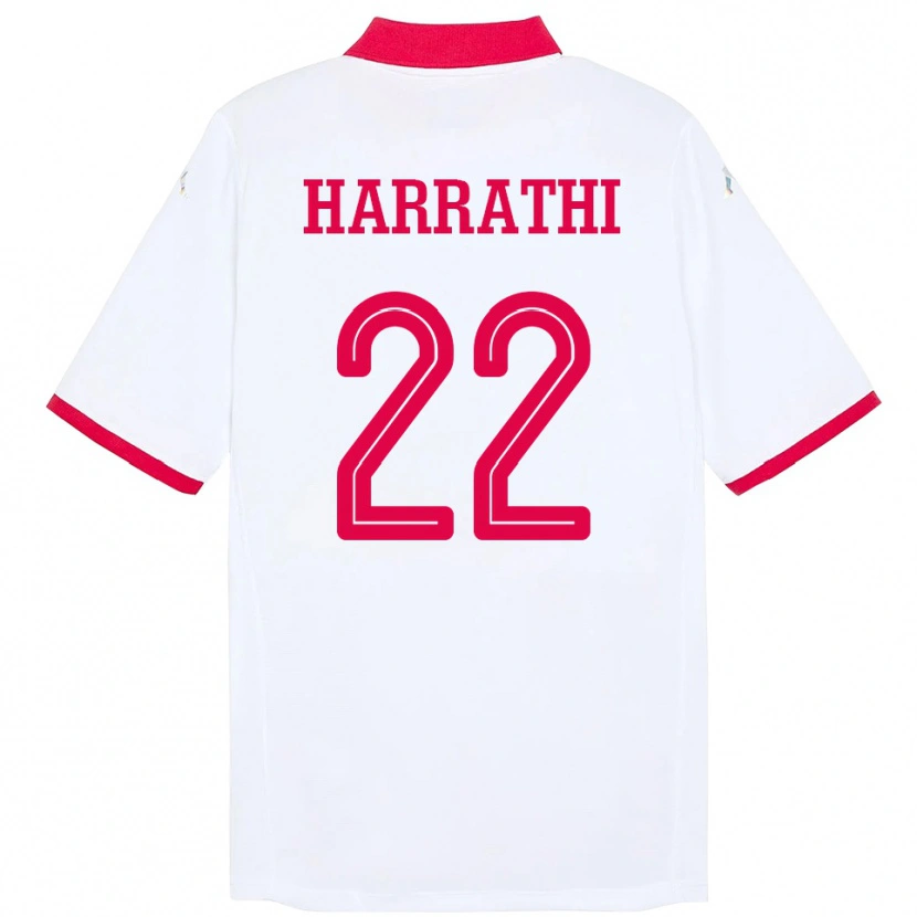 Danxen Bambino Maglia Tunisia Najla Harrathi #22 Bianco Kit Gara Away 24-26 Maglietta
