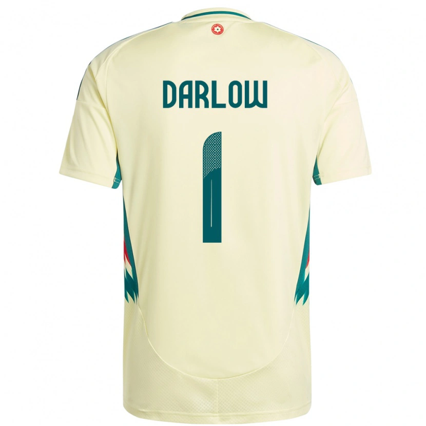 Danxen Bambino Maglia Galles Karl Darlow #1 Beige Giallo Kit Gara Away 24-26 Maglietta