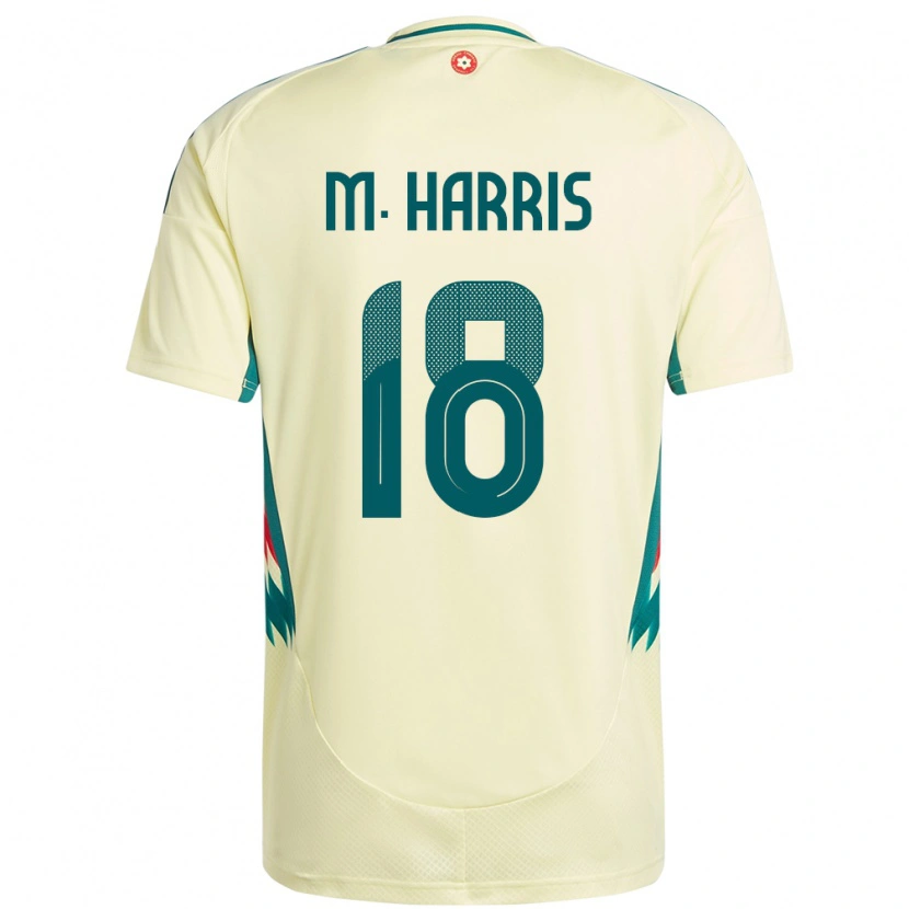 Danxen Bambino Maglia Galles Mark Harris #18 Beige Giallo Kit Gara Away 24-26 Maglietta