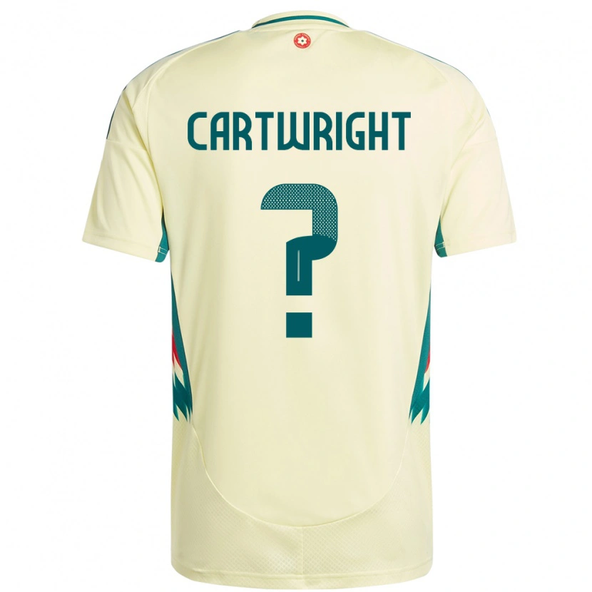 Danxen Bambino Maglia Galles Logan Cartwright #0 Beige Giallo Kit Gara Away 24-26 Maglietta