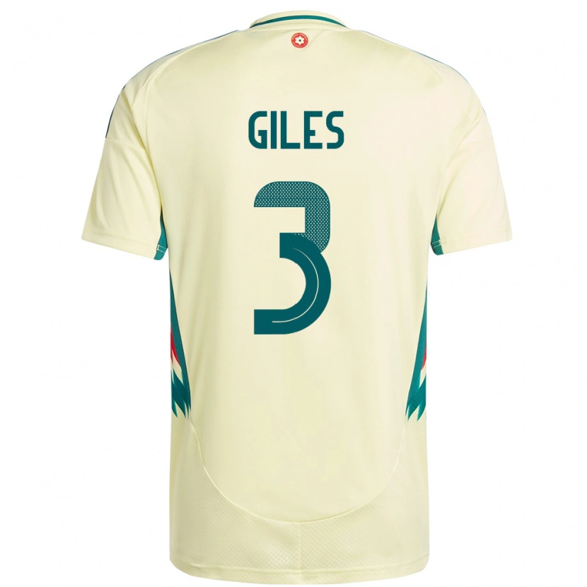 Danxen Bambino Maglia Galles Luey Giles #3 Beige Giallo Kit Gara Away 24-26 Maglietta
