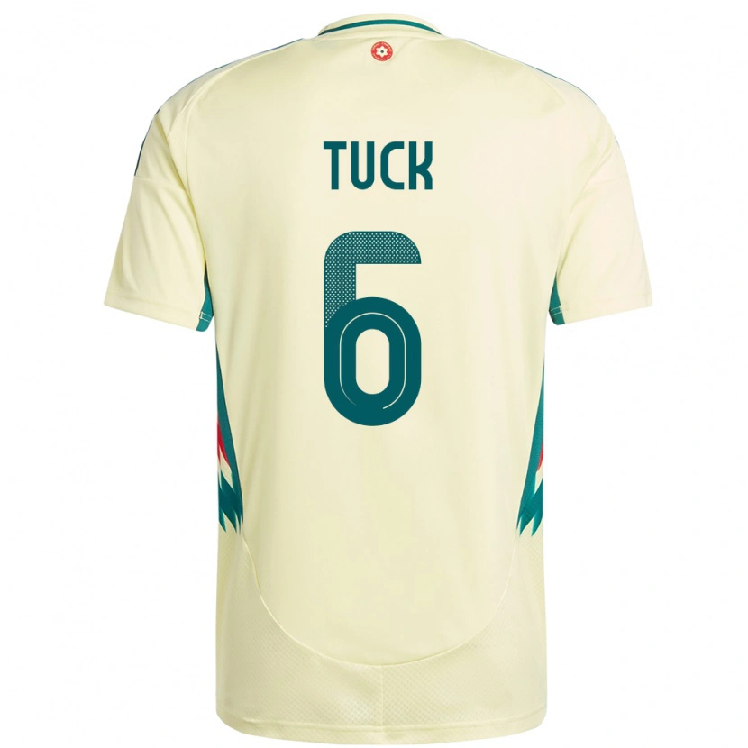 Danxen Bambino Maglia Galles Alfie Tuck #6 Beige Giallo Kit Gara Away 24-26 Maglietta