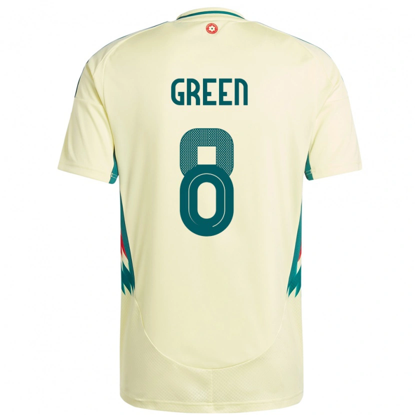 Danxen Bambino Maglia Galles Clayton Green #8 Beige Giallo Kit Gara Away 24-26 Maglietta