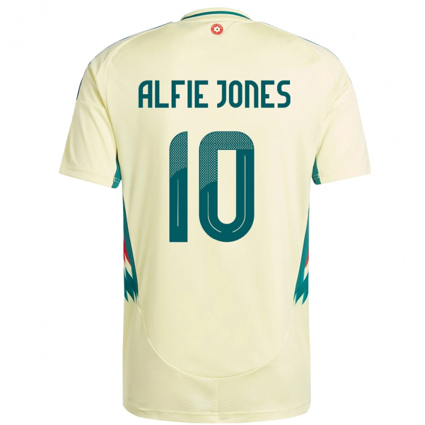 Danxen Bambino Maglia Galles Alfie Jones #10 Beige Giallo Kit Gara Away 24-26 Maglietta