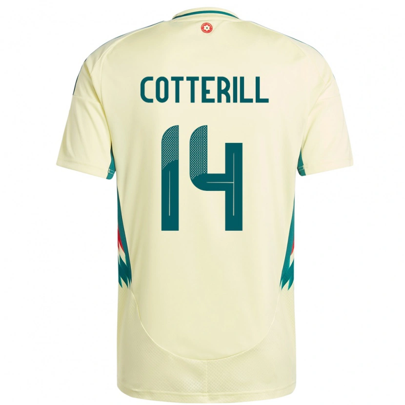 Danxen Bambino Maglia Galles Joel Cotterill #14 Beige Giallo Kit Gara Away 24-26 Maglietta