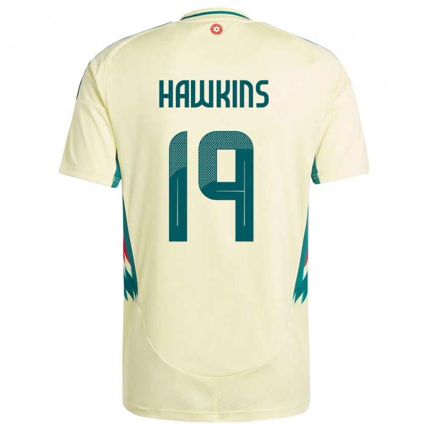 Danxen Bambino Maglia Galles Max Hawkins #19 Beige Giallo Kit Gara Away 24-26 Maglietta