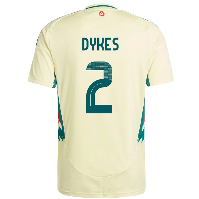 Danxen Bambino Maglia Galles Loren Dykes #2 Beige Giallo Kit Gara Away 24-26 Maglietta