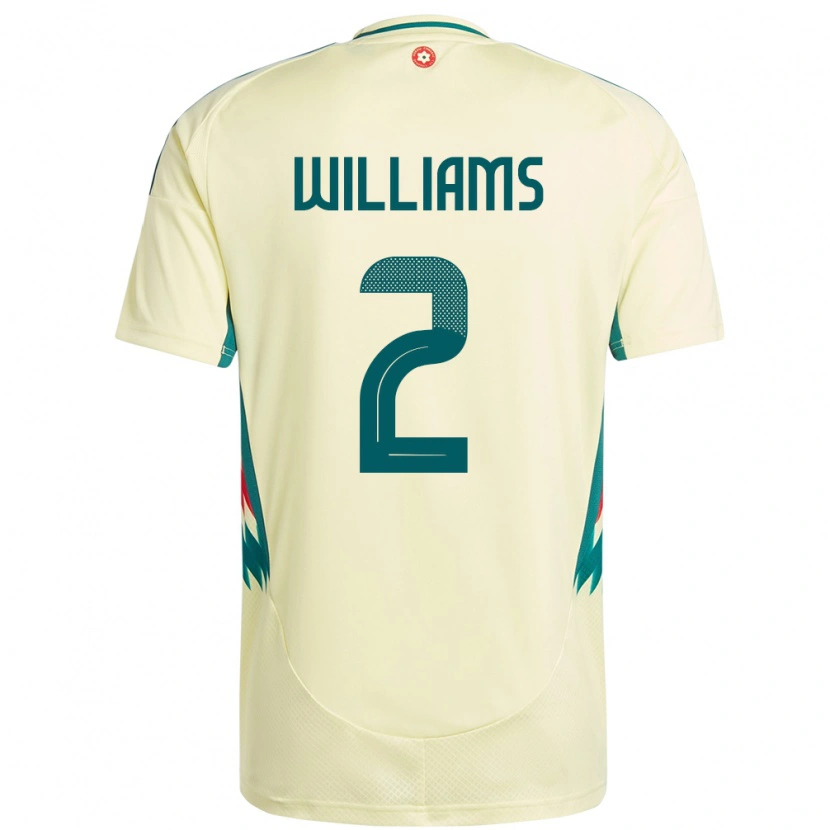Danxen Bambino Maglia Galles Morgan Williams #2 Beige Giallo Kit Gara Away 24-26 Maglietta