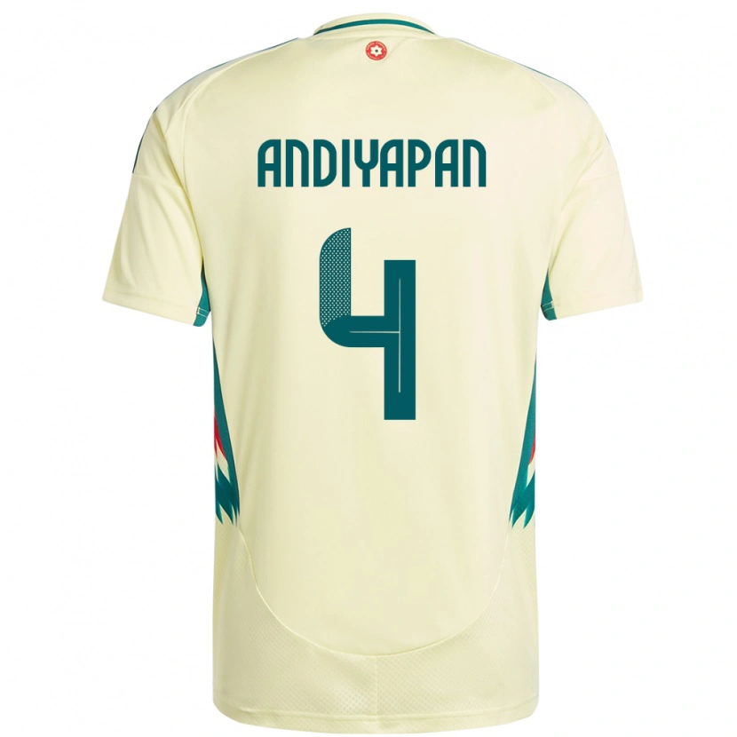 Danxen Bambino Maglia Galles William Andiyapan #4 Beige Giallo Kit Gara Away 24-26 Maglietta