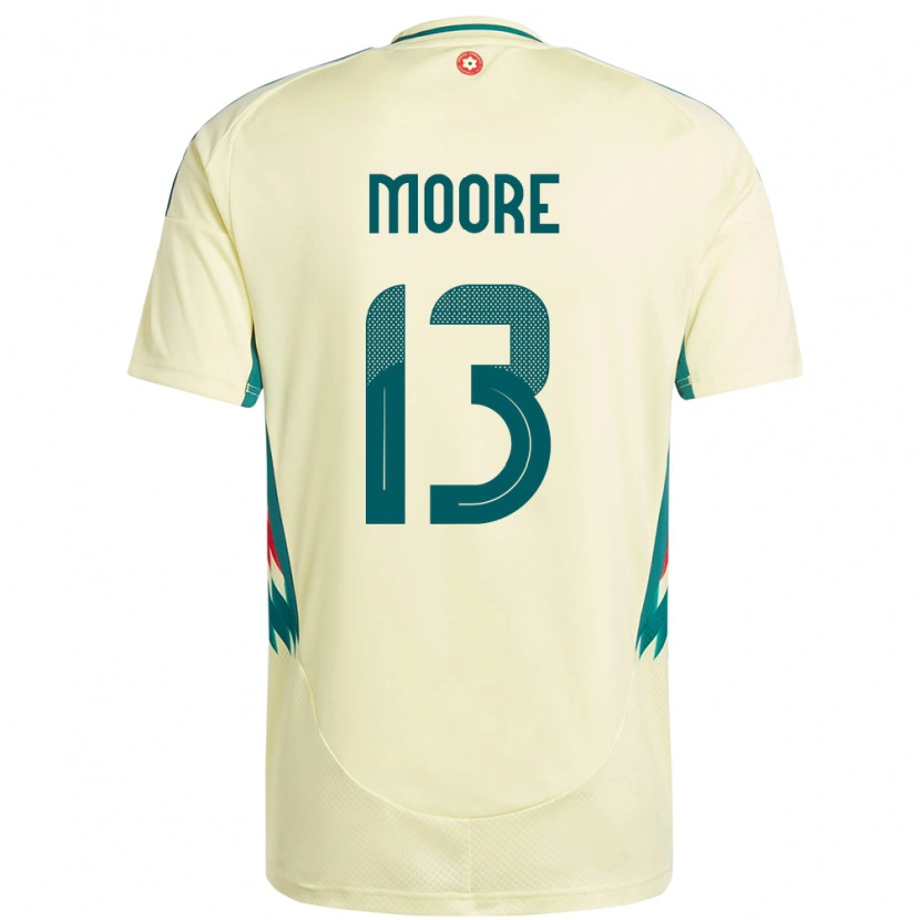 Danxen Bambino Maglia Galles Kieffer Moore #13 Beige Giallo Kit Gara Away 24-26 Maglietta