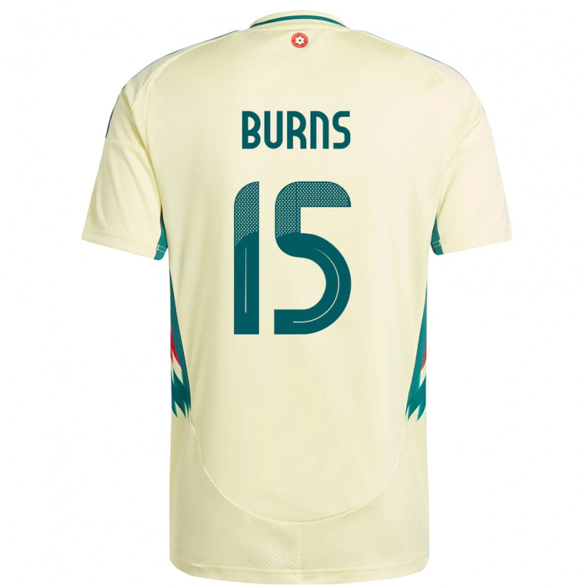 Danxen Bambino Maglia Galles Wes Burns #15 Beige Giallo Kit Gara Away 24-26 Maglietta