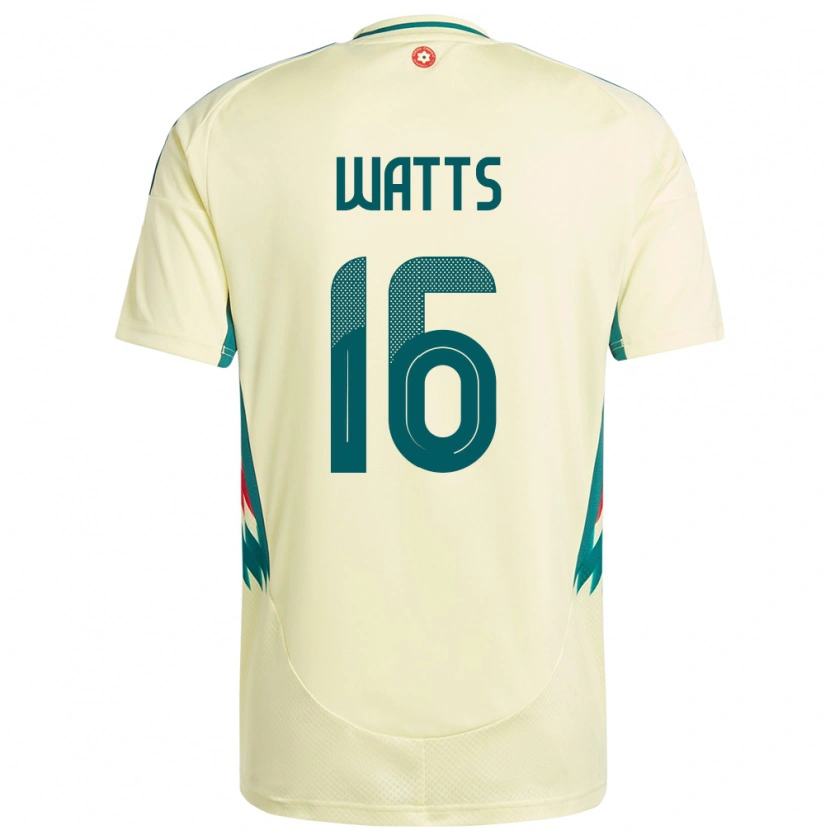 Danxen Bambino Maglia Galles Daniel Watts #16 Beige Giallo Kit Gara Away 24-26 Maglietta