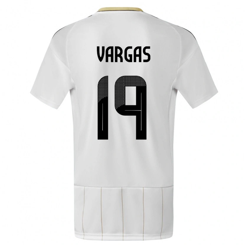 Danxen Bambino Maglia Costa Rica Kenneth Vargas #19 Bianco Kit Gara Away 24-26 Maglietta