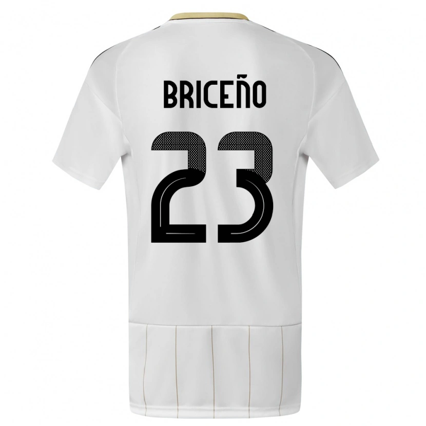 Danxen Bambino Maglia Costa Rica Kevin Briceño #23 Bianco Kit Gara Away 24-26 Maglietta