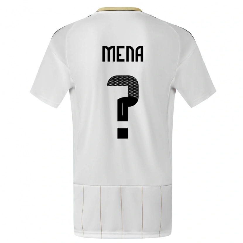 Danxen Bambino Maglia Costa Rica Marko Mena #0 Bianco Kit Gara Away 24-26 Maglietta