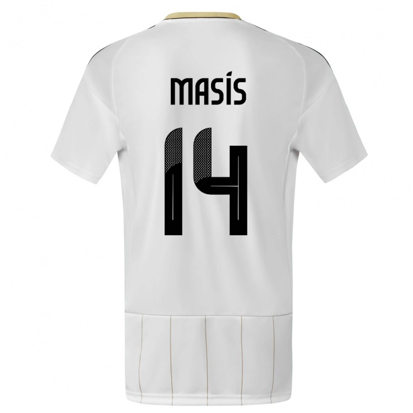 Danxen Bambino Maglia Costa Rica Dylan Masís #14 Bianco Kit Gara Away 24-26 Maglietta