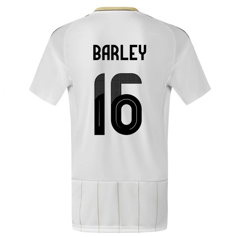 Danxen Bambino Maglia Costa Rica Ethan Barley #16 Bianco Kit Gara Away 24-26 Maglietta