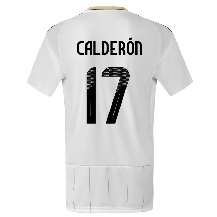 Danxen Bambino Maglia Costa Rica Brayan Calderón #17 Bianco Kit Gara Away 24-26 Maglietta