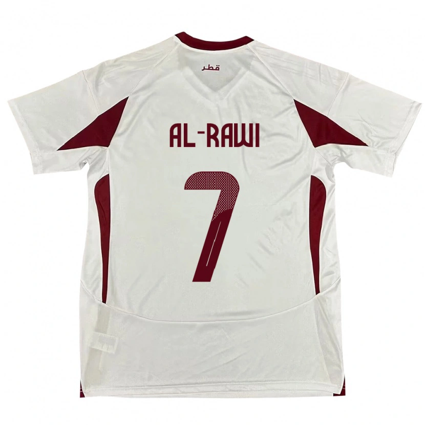 Danxen Bambino Maglia Qatar Ahmed Al-Rawi #7 Bianco Kit Gara Away 24-26 Maglietta