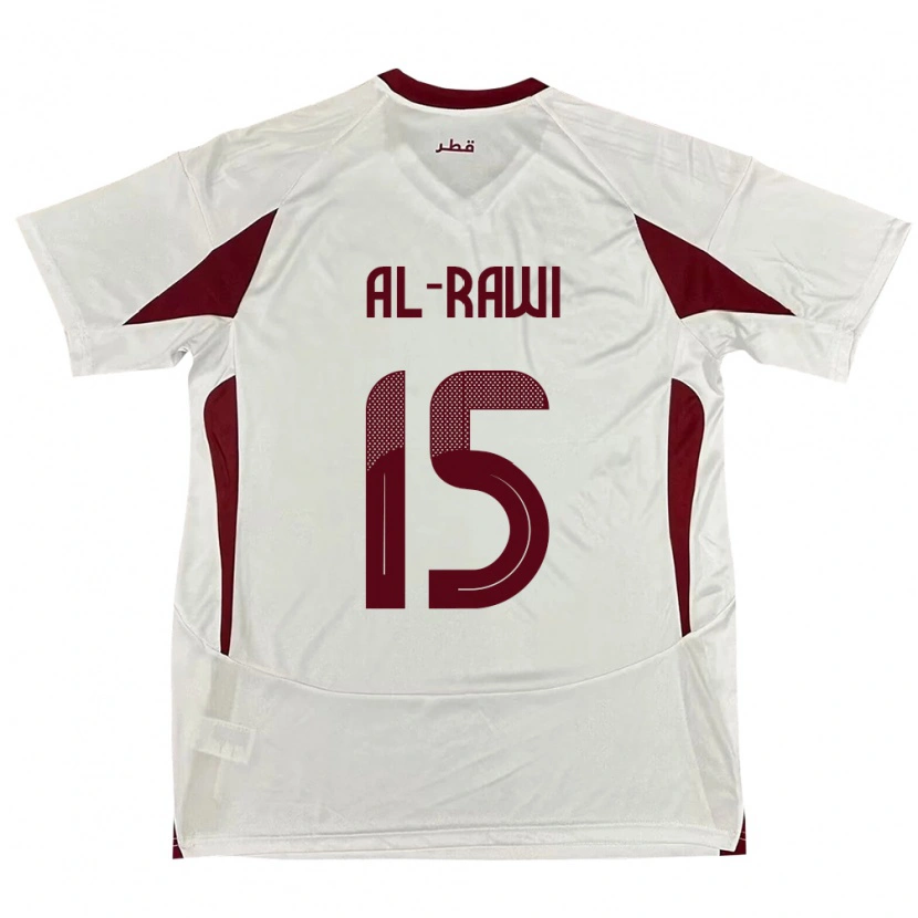 Danxen Bambino Maglia Qatar Bassam Al-Rawi #15 Bianco Kit Gara Away 24-26 Maglietta